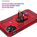 iPhone 12 Pro Magnetic Ring Kickstand Case – Red - Image 3