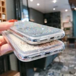 iPhone X XS Blue Glitter Gel Case - Image 7