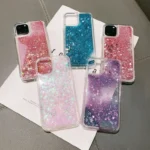 iPhone 11 Pro Max Blue Liquid Glitter Gel Case - Image 11