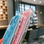 iPhone 11 White Liquid Glitter Clear Gel Case - Image 4