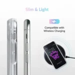 iPhone 11 Pro White Liquid Glitter Clear Gel Case - Image 5
