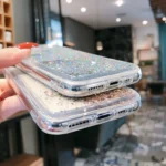 iPhone 11 Pro White Liquid Glitter Clear Gel Case - Image 3