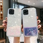 iPhone 11 Pro Max Blue Liquid Glitter Gel Case - Image 3