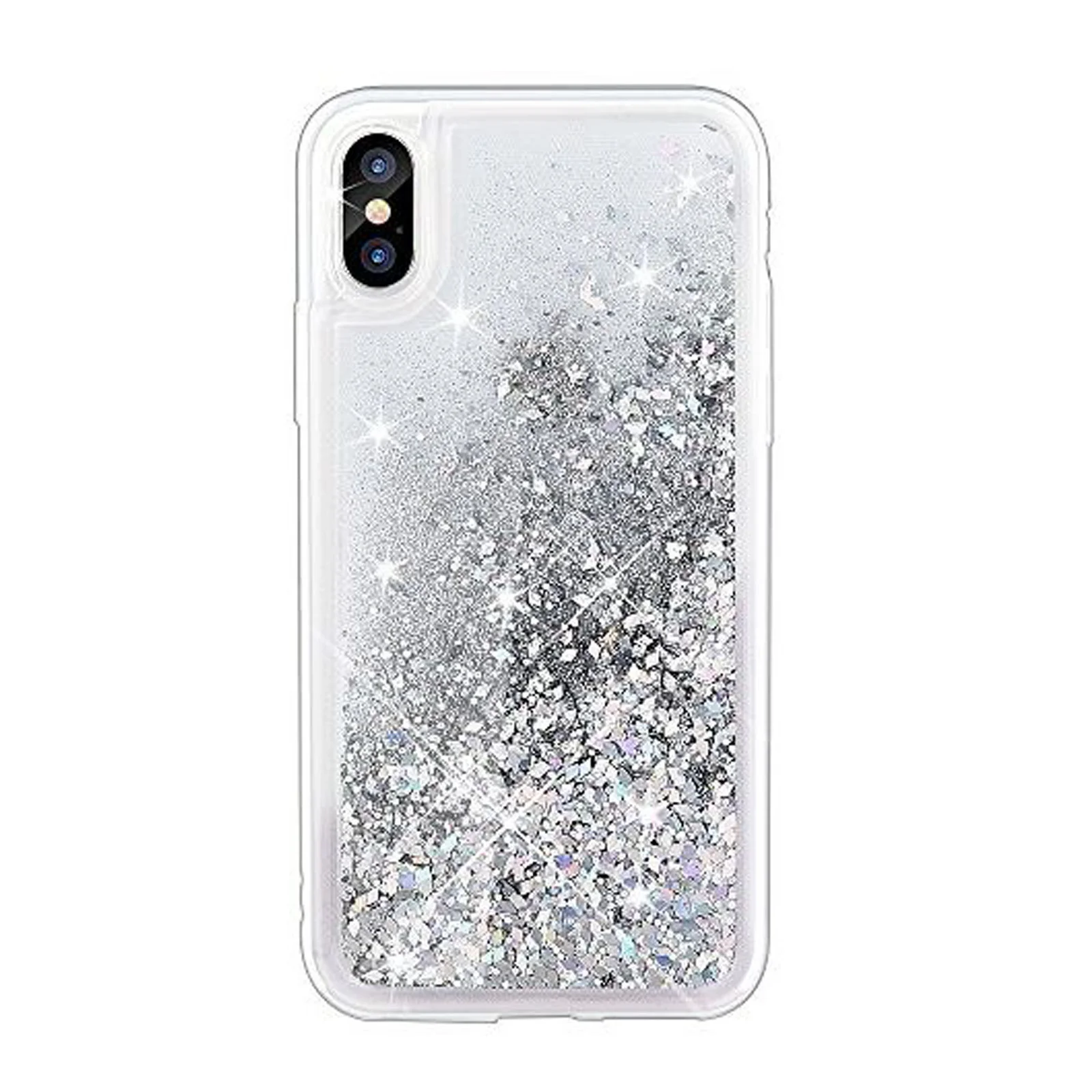 xyz iPhone X XS White Glitter Gel Case - Image 1