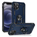 iPhone 12 Magnetic Ring Kickstand Case – Navy Blue