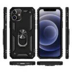 iPhone 12 Magnetic Ring Kickstand Case – Black - Image 4